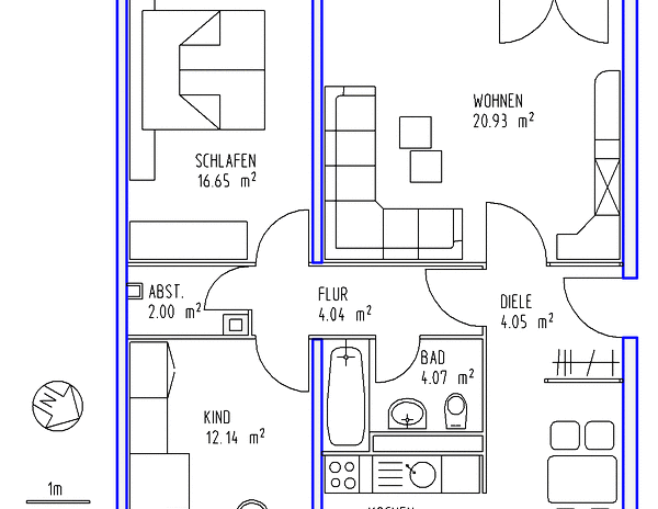 3 Zimmer, Küche, Bad, Loggia, Garage, 2.OG links - Photo 1