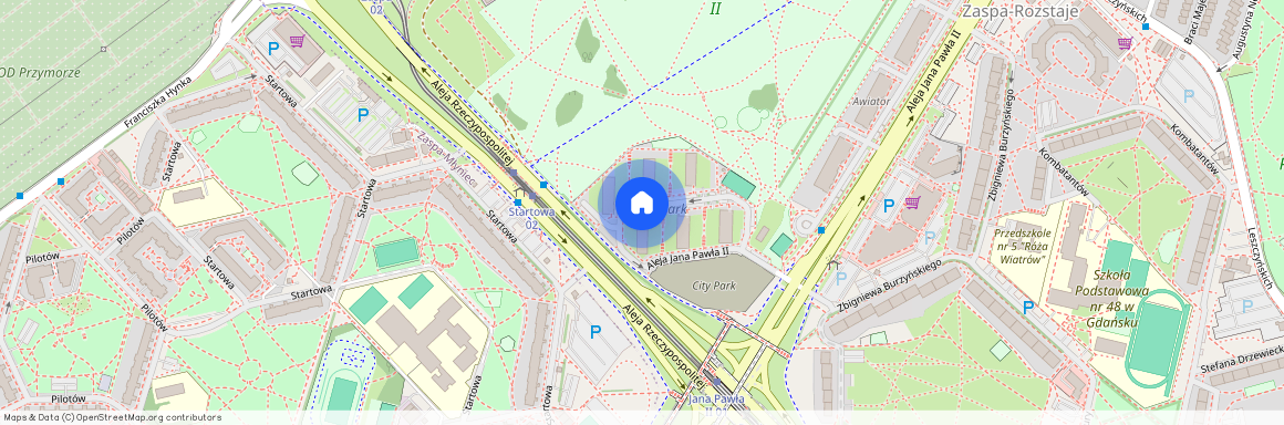 Aleja Jana Pawła II, Zaspa-Rozstaje, Gdańsk, pomorskie