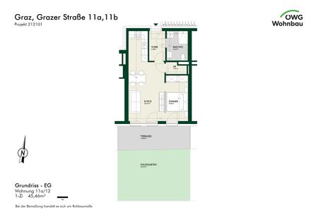 Wohnen mit eigenem Garten: Moderne 1-Zimmer-Neubauwohnung mit Sonnenterrasse, Einbauküche und Garten in Graz-Andritz - Photo 5