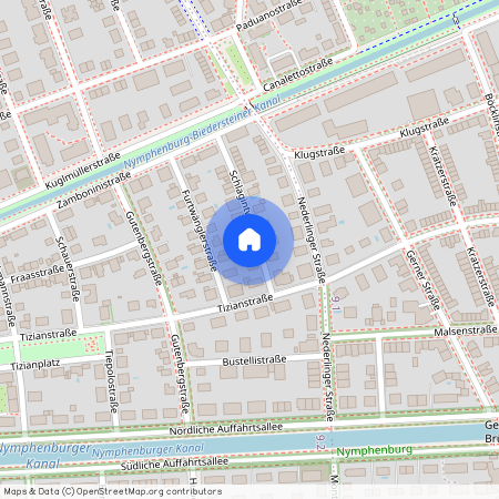 Schlagintweitstraße, 80638 München Nymphenburg ca. 5, 0 km north-west of Munich-center