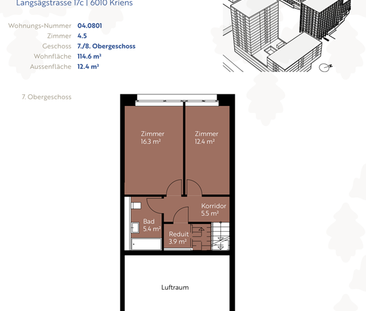 4 ½ Zimmer-Wohnung in Kriens mieten - Photo 1