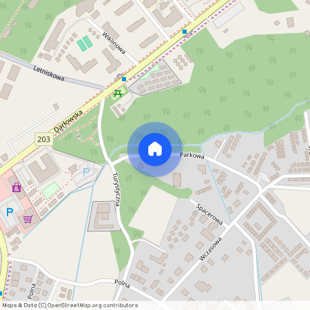 ul. Parkowa, Dąbki, Darłowo, sławieński, zachodniopomorskie