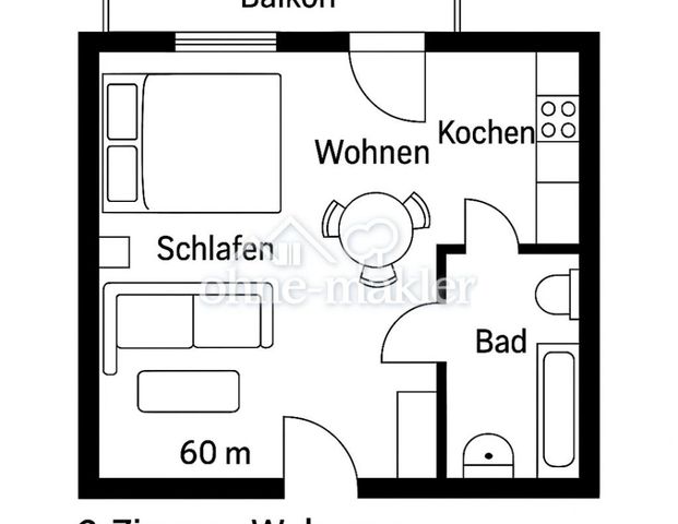 2-Zimmer Wohnung mit zum Träumen einladender Aussicht in sehr guter Lage - Foto 1