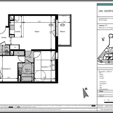 Appartement à louer 3 pièces 59.87m² - Photo 2