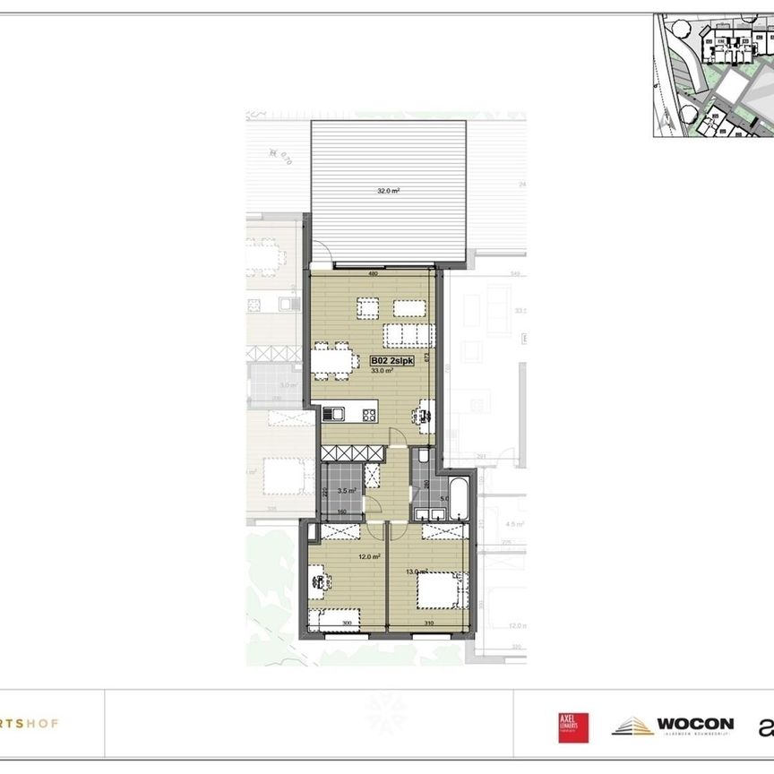 Gelijkvloers nieuwbouw appartement met groot terras te huur in Wetteren - Photo 1