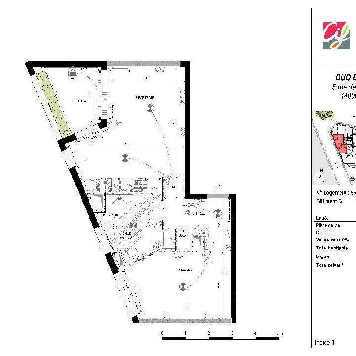 Location appartement t2 44 m² à Nantes (44000) St Donatien/Jardin des Plantes-Gare Sud - Photo 2