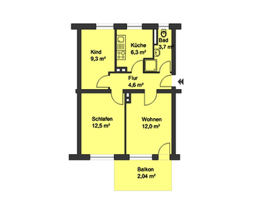 Helle 3-Zimmer-Wohnung mit Balkon - Photo 1