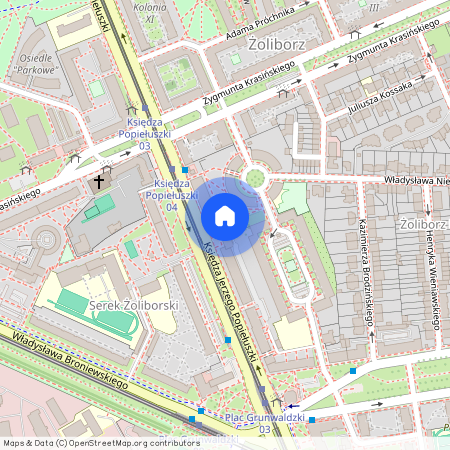 Warszawa, Żoliborz, Warszawa, Żoliborz, Ks., Jerzego, Popiełuszki