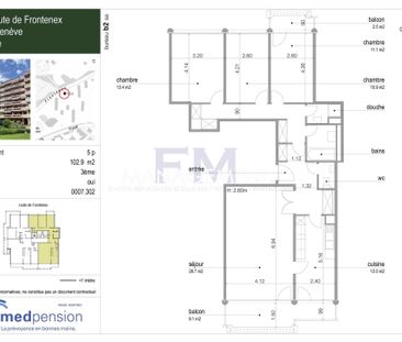 Route Frontenex, 5 pièces au 3ème étage, env. 100m2 - Foto 3