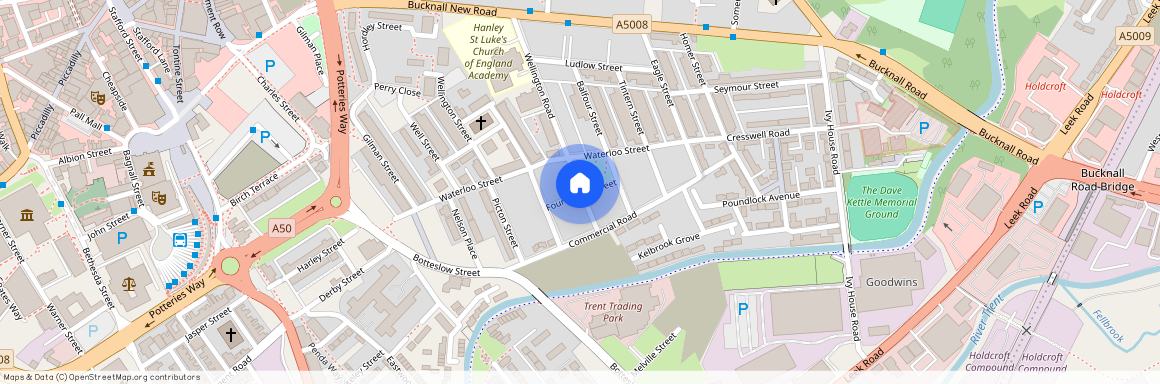 Fourdrinier Street; Hanley;, ST1
