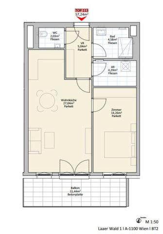 2 Zi Wohnung mit großen Balkon - nahe U1 (provisionsfrei!) - Foto 3