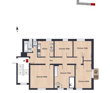 Zimmer 16,88 m² innerhalb einer 5er-WG // 1.OG re Zi. 7168 - Photo 1