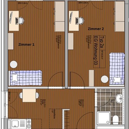 Wohnung, 1 Zimmer (24,89 m²) - Photo 3