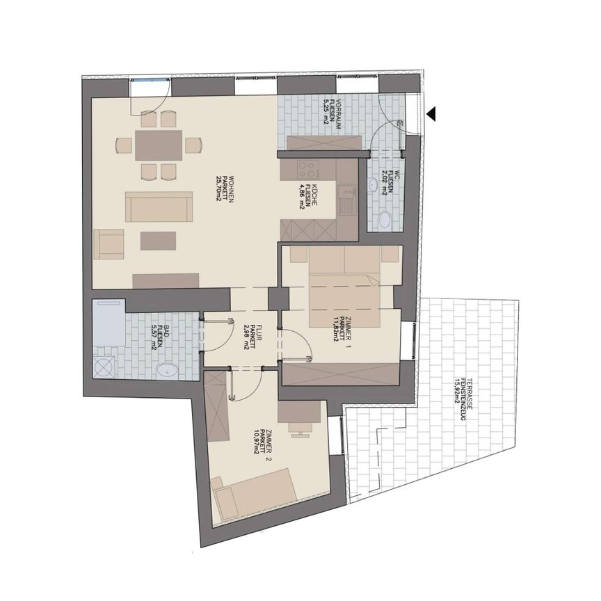Geförderte Altbauwohnung mit Terrasse in den Innrnhof - Photo 1
