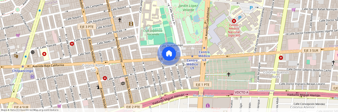 Av. Baja California 45, Roma Sur, Cuauhtémoc, 06760 Ciudad de México, CDMX, México
