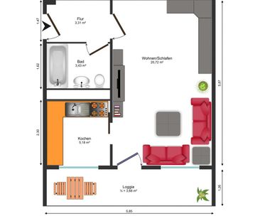 kuschlige 1-Raum-Wohnung mit Balkon und ZMV - Photo 5