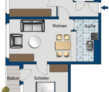 Gemütliche 2-Zimmerwohnung mit großer Wohnküche - Foto 1