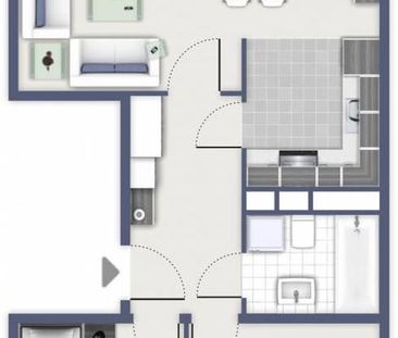 Helle 3-Raumwohnung mit Wanne und Balkon - Foto 2