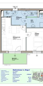 2-Zimmer-Wohnung mit Balkon, Top 12 - Foto 3