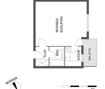 Helles 1-Zimmer-Apartment mit Balkon in ruhiger Lage - Foto 2