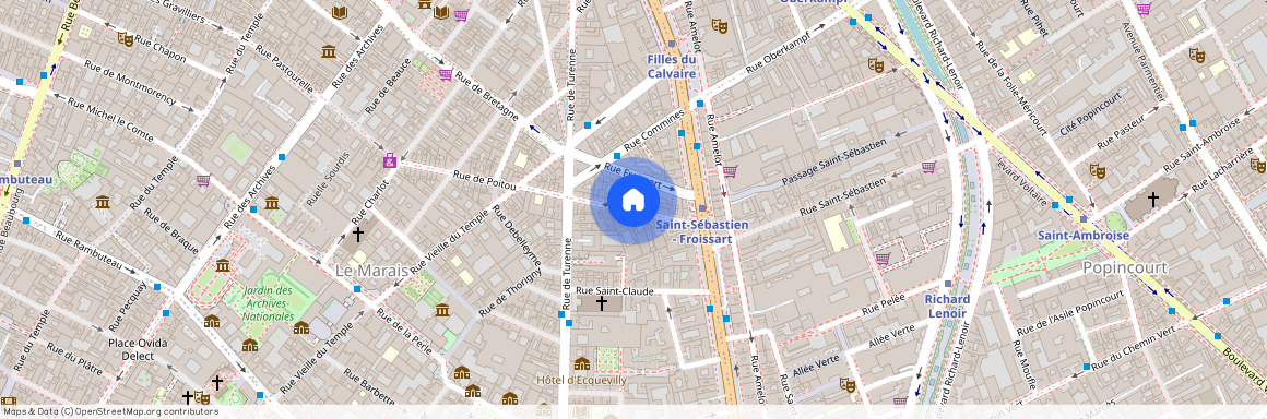 Rue du Pont aux Choux entre Bd des Filles du Calvaire et Rue de Turenne 75003 Paris (3e arrondissement)