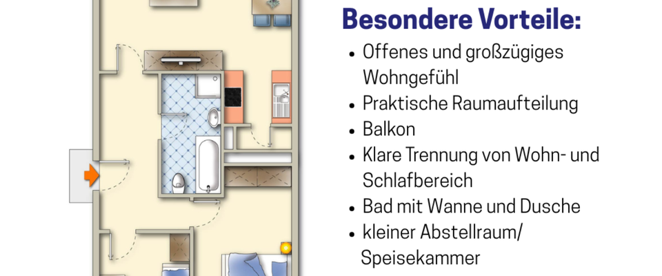 Umbauwohnung - Modernisierte 2 Raum- oder 3 Raumwohnung - Foto 1