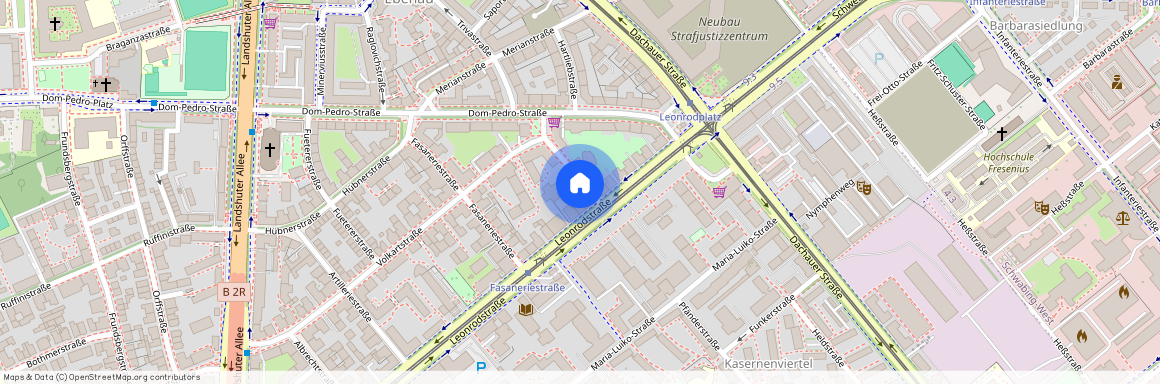 Maximilian-Wetzger-Straße, 80636 München Neuhausen ca. 3, 4 km north-west of Munich-center