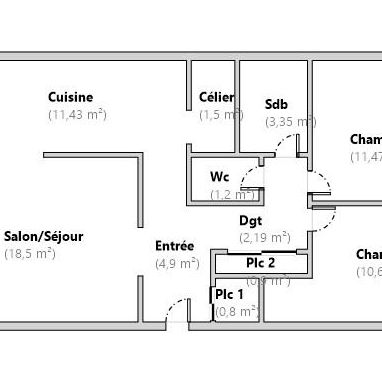 Location appartement 66.92 m², Metz 57050Moselle - Photo 1