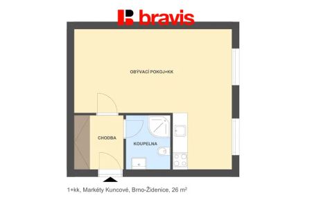 Pronájem bytu 1+kk, Brno - Maloměřice, ulice Markéty Kuncové, zařízený - Fotografie 5