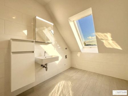 Bestlage nahe Glanzing! Perfekt geschnittene 3-Zimmer-Dachgeschoss-Wohnung mit Balkon in Grünruhelage und mit Kahlenbergblick - Photo 4
