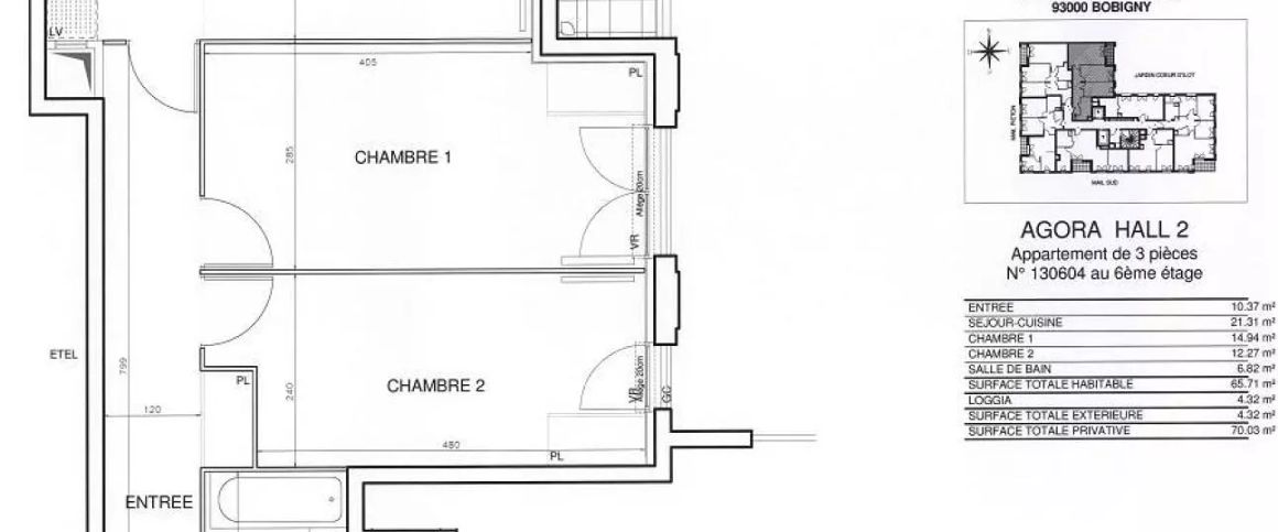 location Appartement T3 DE 66m² À BOBIGNY - Photo 1