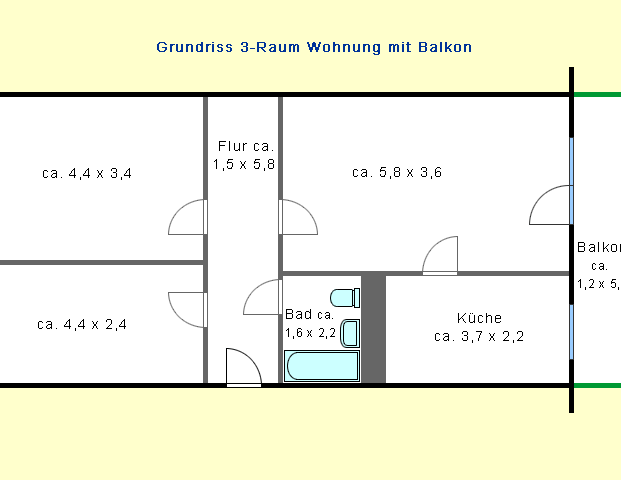 Ihre neue 3-Raum-Wohnung mit Aufzug und Balkon - Foto 1