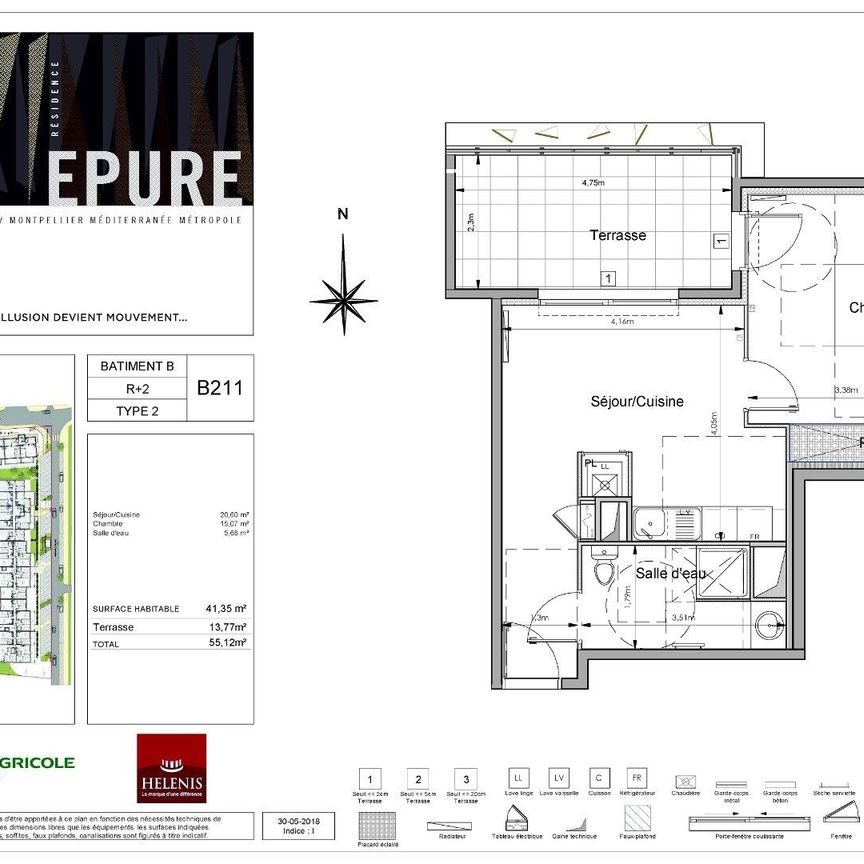 location Appartement T2 DE 41.35m² À SAINT JEAN DE VEDAS - Photo 1