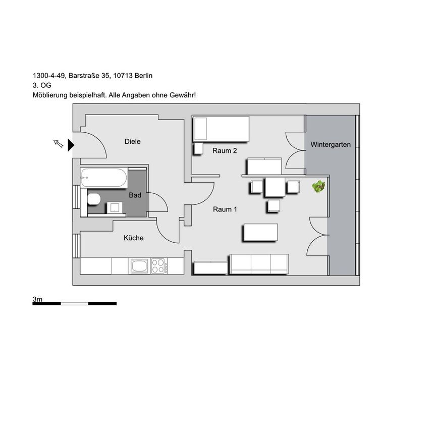 *WBS m. bes. Wohnbedarf * schöne 1,5-Zimmer-Wohnung in Berlin Wilmersdorf - Foto 2