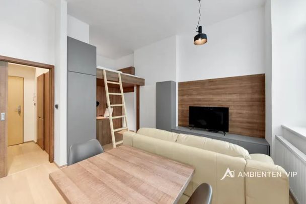 Pronájem luxusního a vybaveného 1+kk v srdci města Brna s možností parkování - Fotografie 1