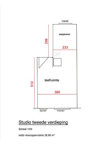 Studio met aparte kleine slaapruimte en zolder-2e verdiep-veel lichtinval - De Pintelaan 11 - Foto 2