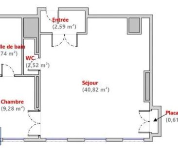 Appartement à louer 2 pièces 59.5m² - Photo 1