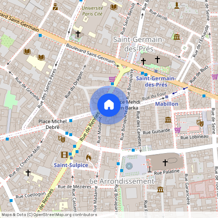 Rue Princesse, entre Rue du Four et Rue Guisarde 75006 Paris (6e arrondissement)