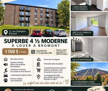 🏡 SUPERBE 4½ MODERNE À LOUER À BROMONT! 🏡 - Photo 3