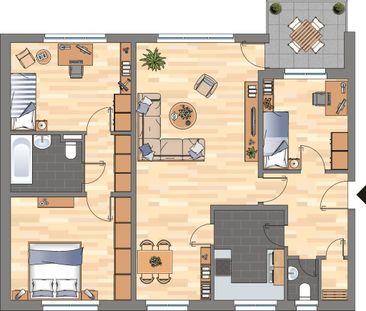 4-Zimmer-Wohnung in Wilhelmshaven City - Foto 1