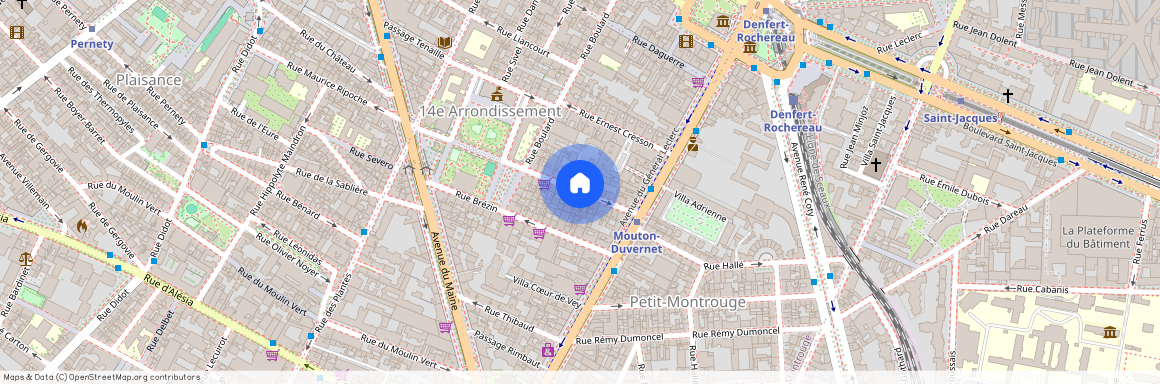 Rue Mouton Duvernet, entre Av du General Leclerc et Rue Boulard 75014 Paris (14e arrondissement)