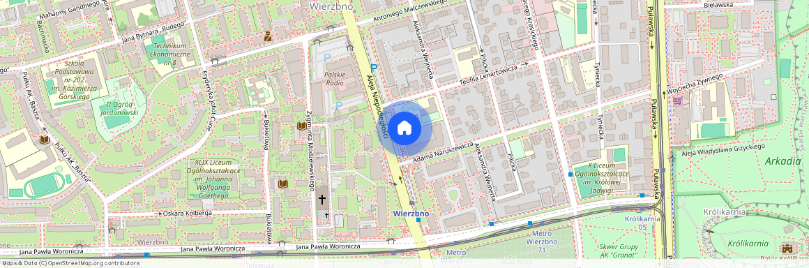 ul. Adama Naruszewicza, Wierzbno, Mokotów, Warszawa, mazowieckie