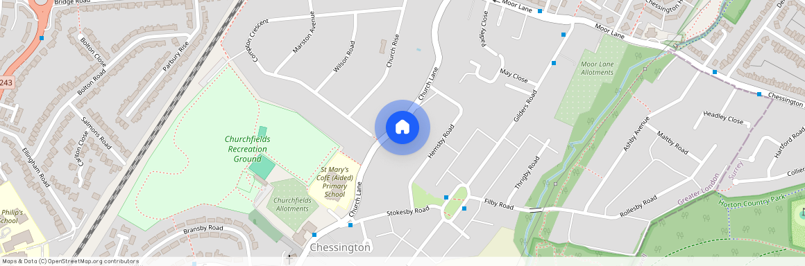 Church Lane, Chessington, Surrey. KT9