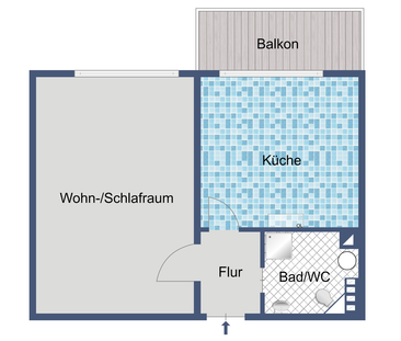 1-Zimmer-Wohnung mit Balkon in Wiesbaden-Biebrich - Foto 1