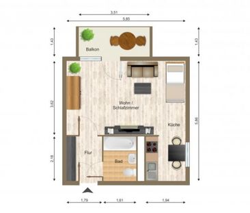 Wohnung, 1 Zimmer (35,37 m²) - Foto 6