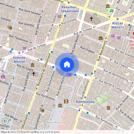 Rue Saint Martin et Rue du Grenier Saint Lazare 75003 Paris (3e arrondissement)