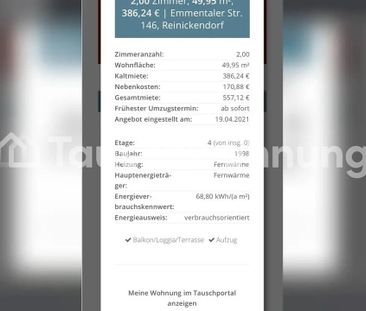 TAUSCHWOHNUNG Schöne neue 2 Zimmer mit offener Küche - Photo 1