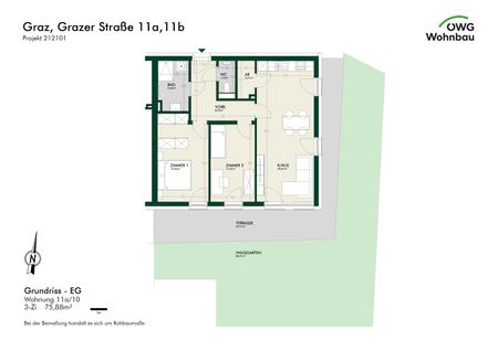 Gartentraum in Graz-Andritz: Moderne 3-Zimmer-Neubauwohnung mit Eigengarten, großer Terrasse & Einbauküche - Photo 5