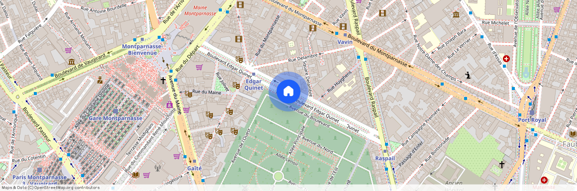 Rue d'Odessa, entre Boulevard Edgar Quinet et Boulevard du Montparnasse 75014 Paris (14e arrondissement)