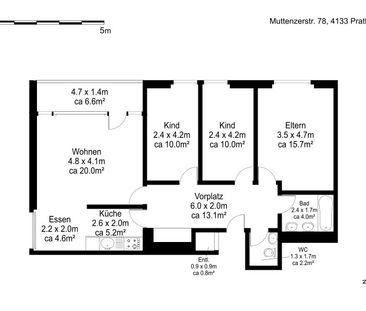4.5 Zimmer, 86 m², 4. Stock - Foto 6
